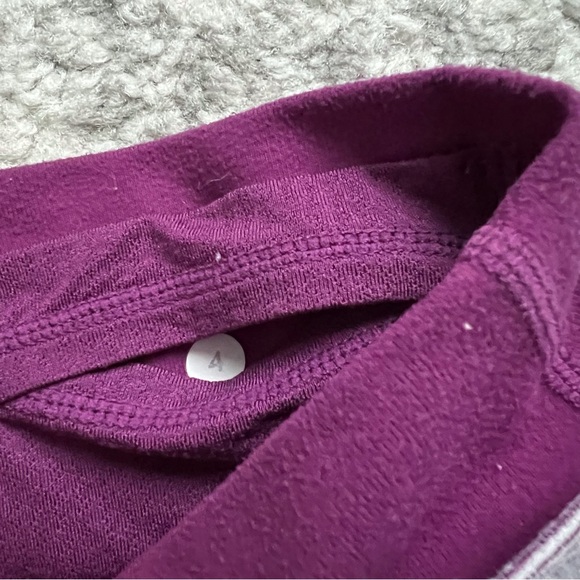 Lululemon Astro Crop Wunder Under Pant Grey Purple Running Yoga Workout Size 4 - Picture 7 of 8